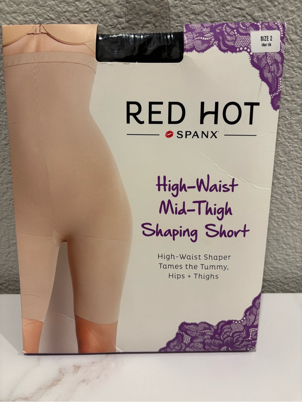 SPANX Red Hot High-Waist Mid-Thigh Shaping Short - black